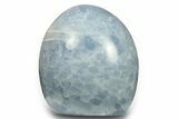 Polished, Free-Standing Blue Calcite - Madagascar #290325-1